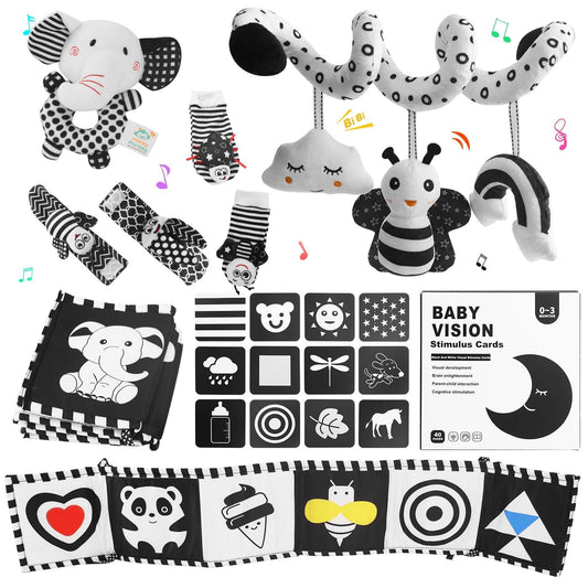 VIESMUMU high-contrast car seat toy boosts visual engagement during stroller rides.