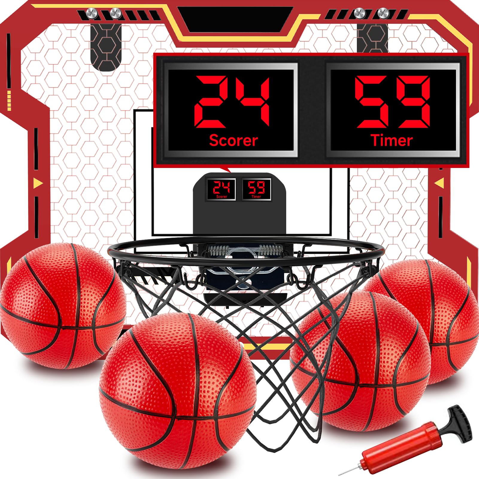 Vignuto Indoor Basketball Hoop for Kids on a door setup, enabling quick, safe play.