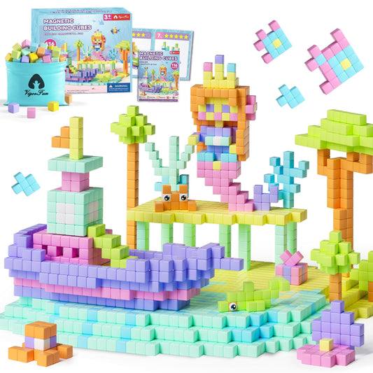 VigorFun 116pcs magnetic blocks assembly shows versatile creativity and durable construction.