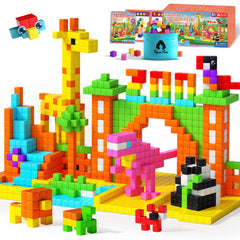 VigorFun 65-pc magnetic blocks set stimulates creativity and color learning for kids.