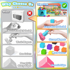 VigorFun blocks made with safe ABS material and smooth edges.
