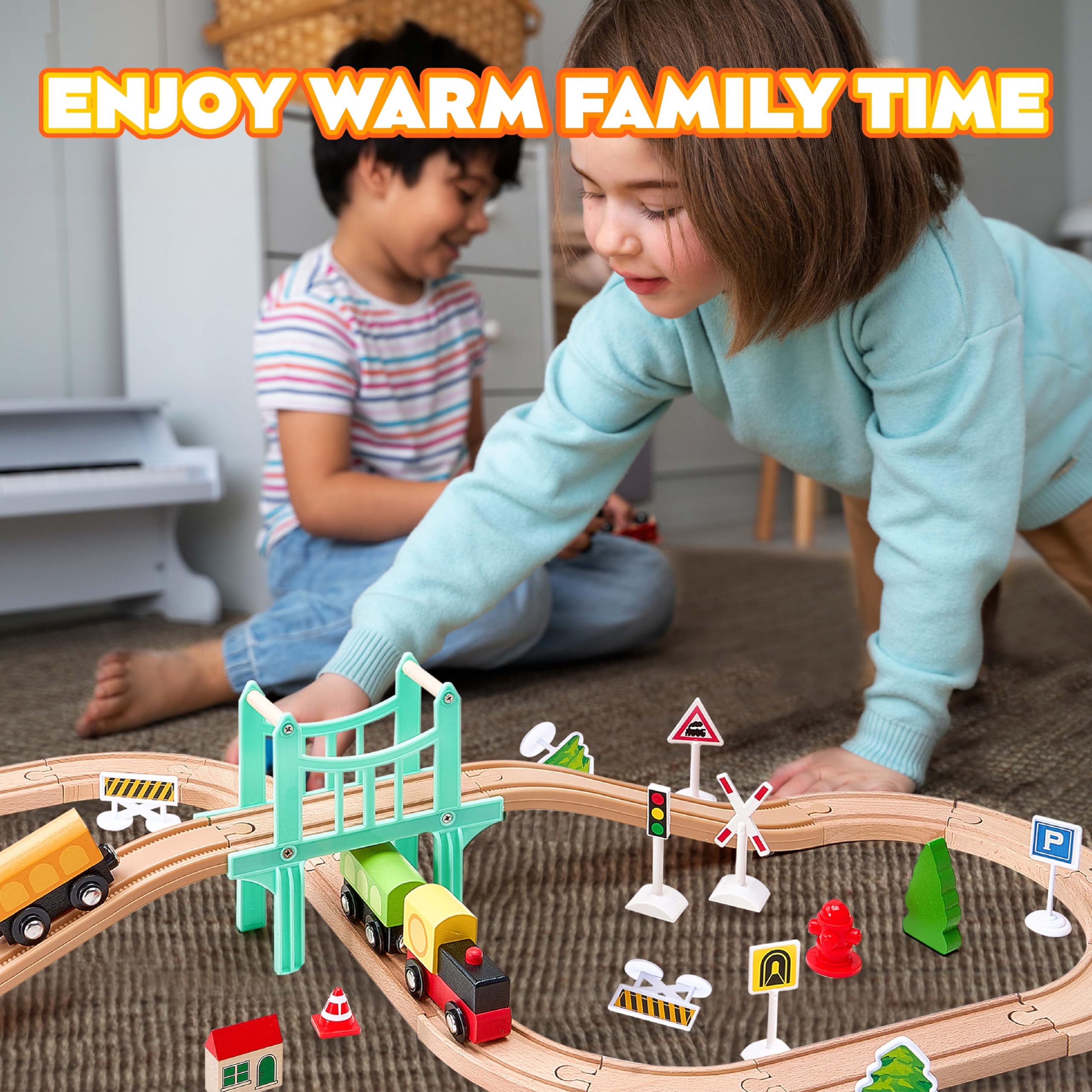 VigorFun colorful storage box keeps pieces organized for quick play and cleanup.