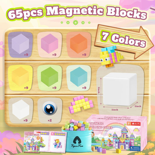 VigorFun macaron colors blocks with storage bag for organized play.