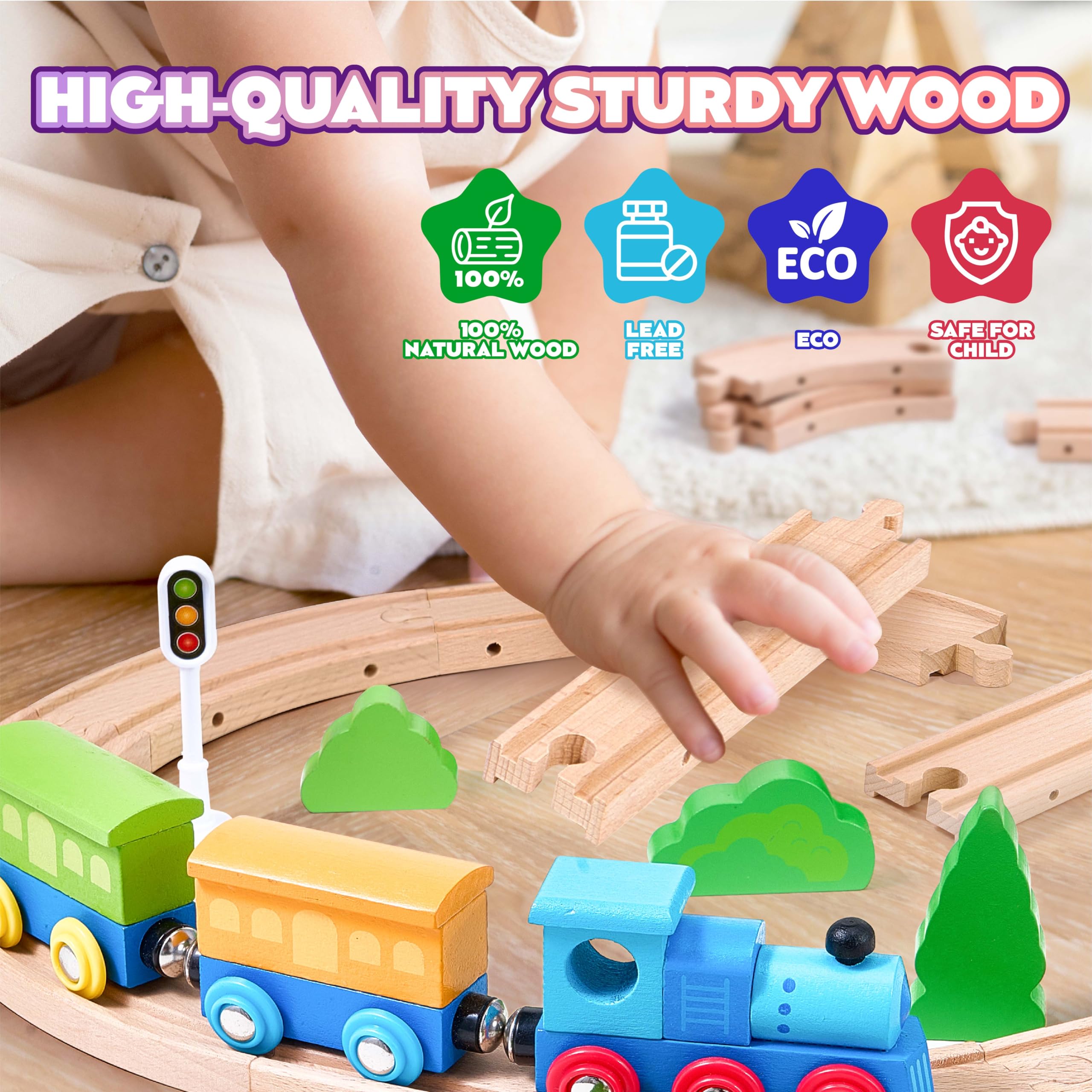 VigorFun smooth hand-sanded edges emphasize safe handling for small hands