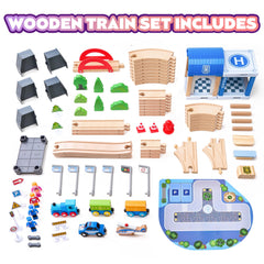 VigorFun wooden train tracks assembly highlights durable, smooth pieces for safe play