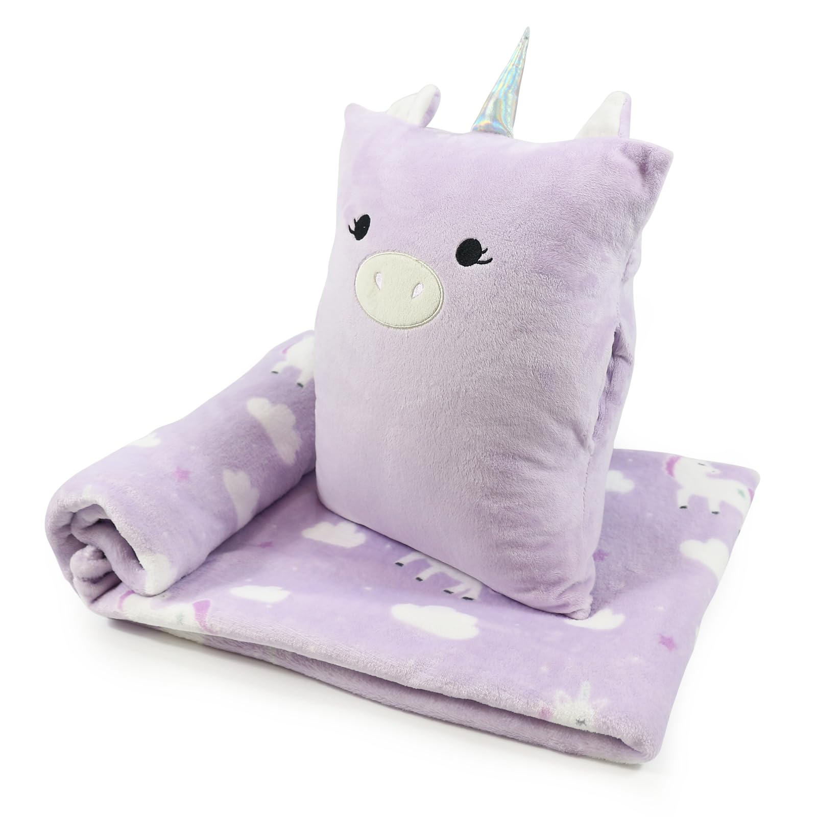 VigorSpring unicorn pillow 15x12 inches for cozy travel comfort