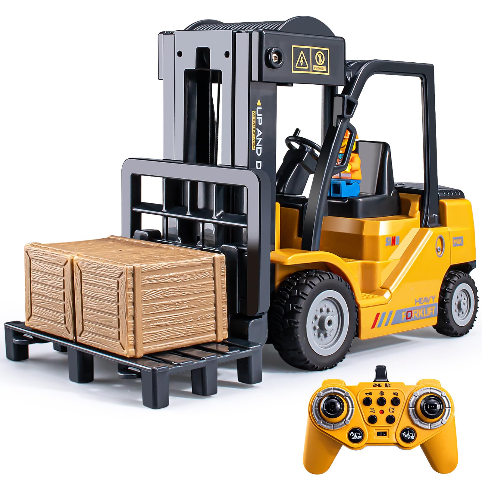 VijiSuki 2.4Ghz RC forklift front view with lights for indoor play