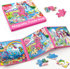 VIJYYZT book-style magnetic puzzle for travel keeps toddlers entertained on the go.
