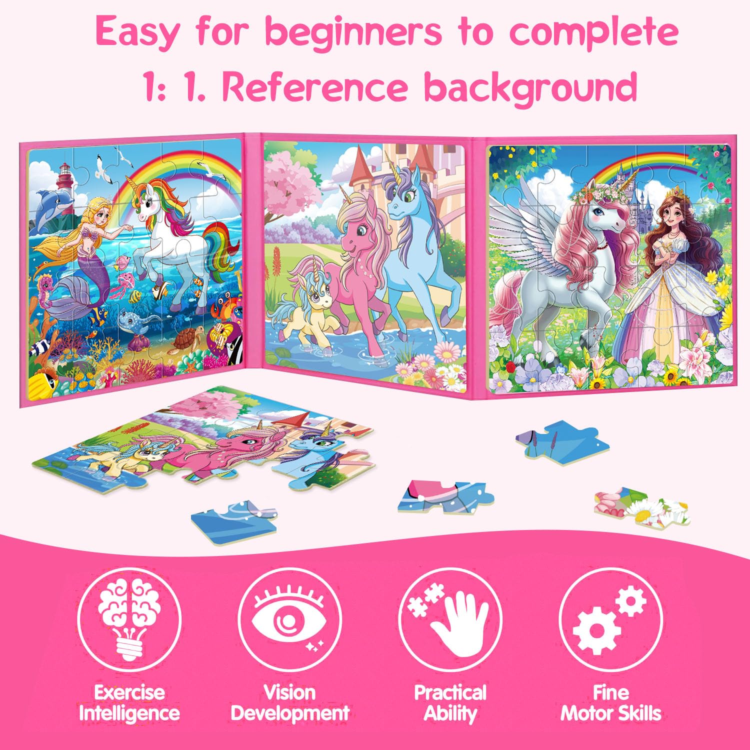 VIJYYZT princess adventure scene features easy-grip pieces for tiny hands.