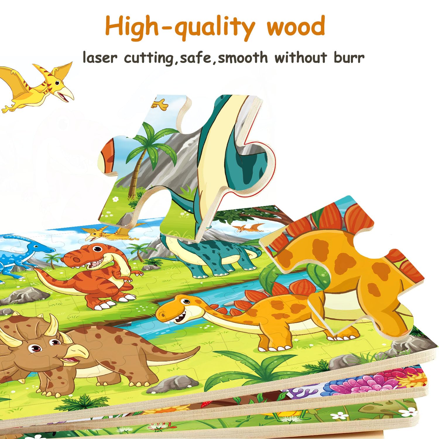 VIJYYZT wooden puzzle safari — vivid animals foster imaginative play