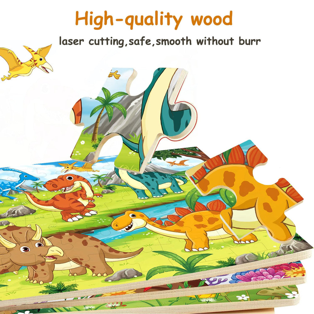 VIJYYZT wooden puzzle safari — vivid animals foster imaginative play