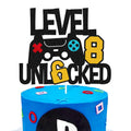 Vikiwiin Level 8th unlocked cake topper adds a game vibe to celebrations.