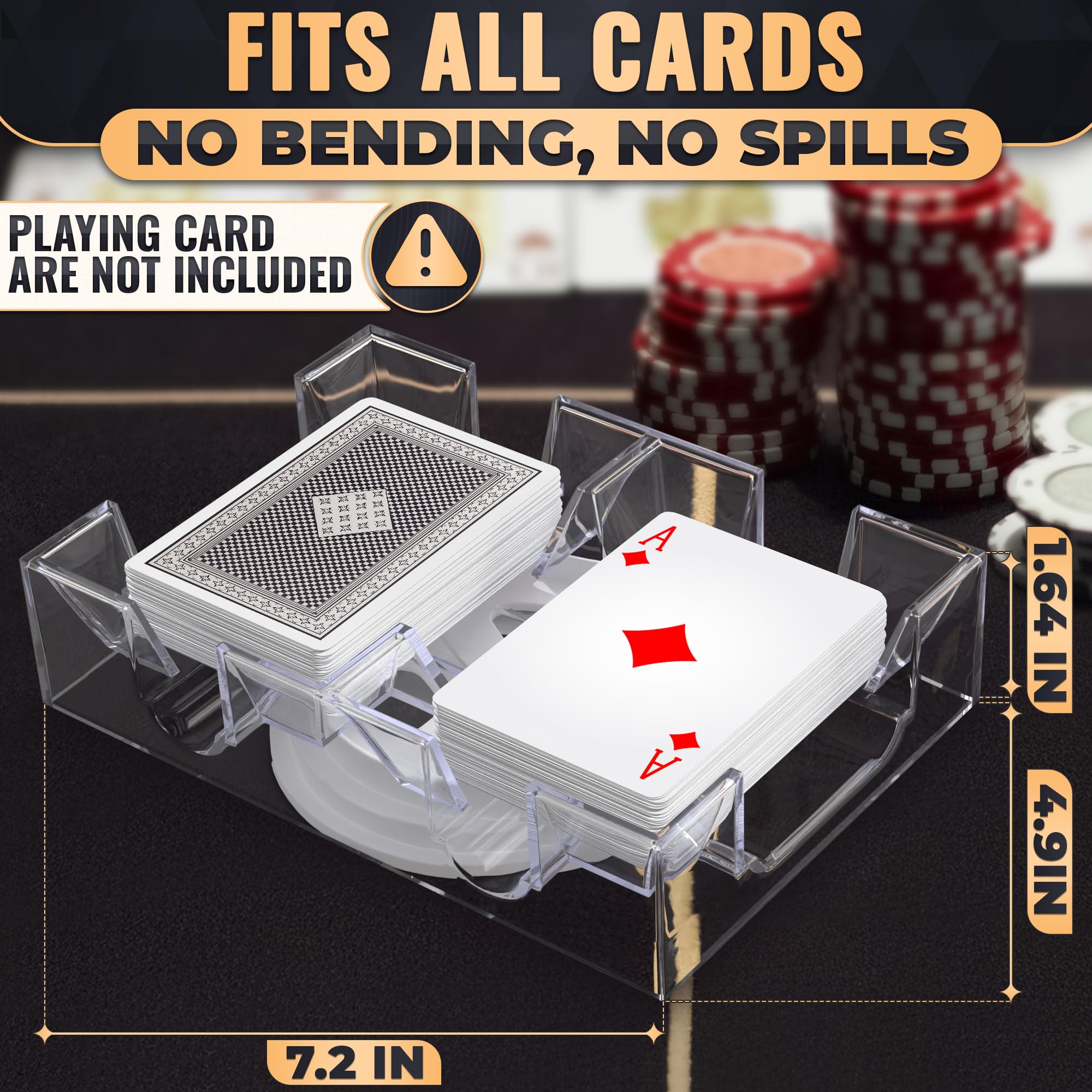 VIKROM compact two-deck tray keeps Canasta and Poker decks organized