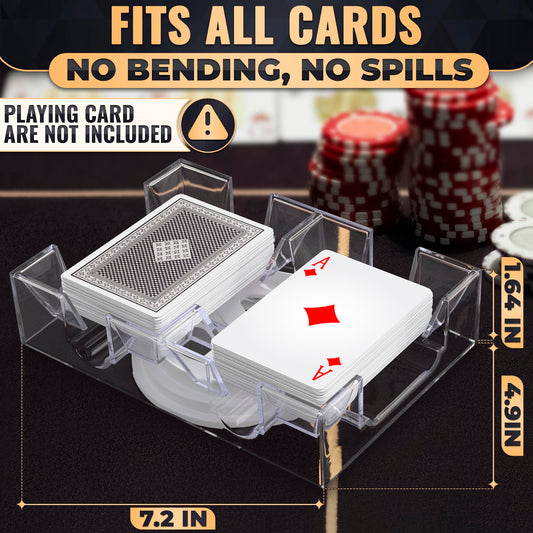VIKROM compact two-deck tray keeps Canasta and Poker decks organized