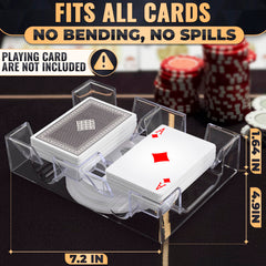 VIKROM compact two-deck tray keeps Canasta and Poker decks organized