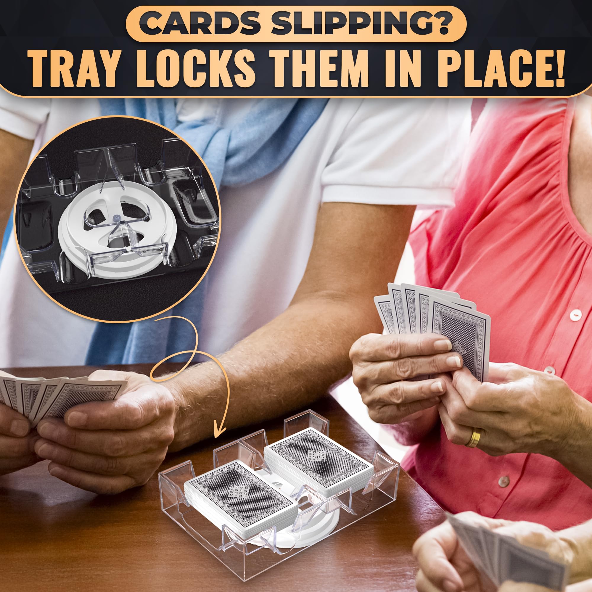 Ideal for Uno, Canasta, and Poker games with VIKROM holder