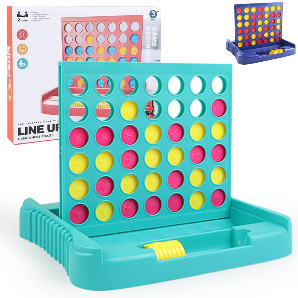 Vikutu 4-in-a-Row green board top view for portable travel play