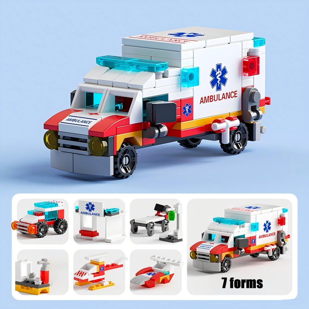 Vilbocr emergency-vehicle-7in1-set promotes creative problem-solving.