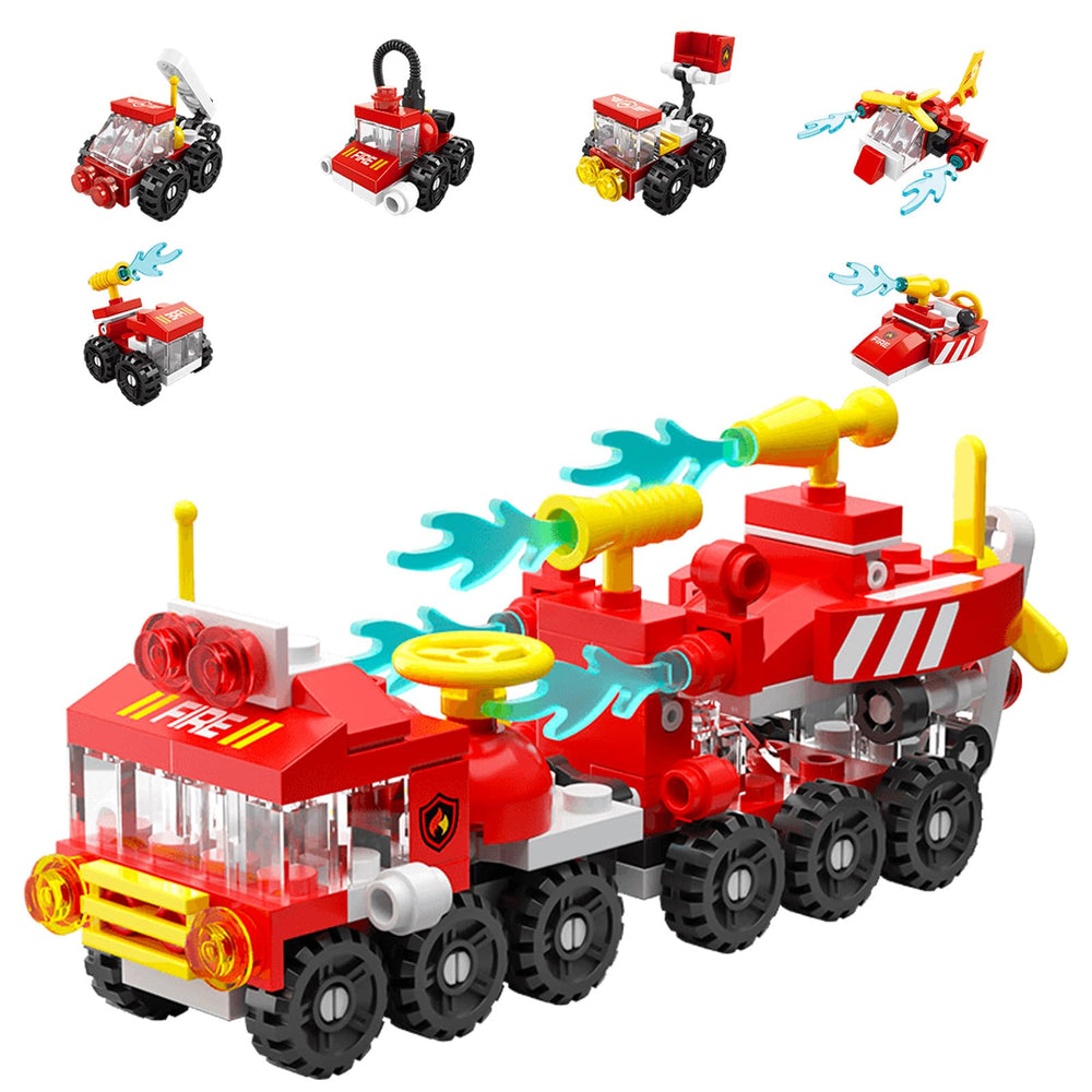 Vilbocr Forest Fire Truck building blocks set with 134 pieces for hands-on STEM play and creativity.