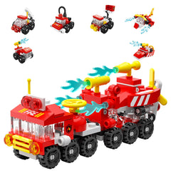 Vilbocr Forest Fire Truck building blocks set with 134 pieces for hands-on STEM play and creativity.