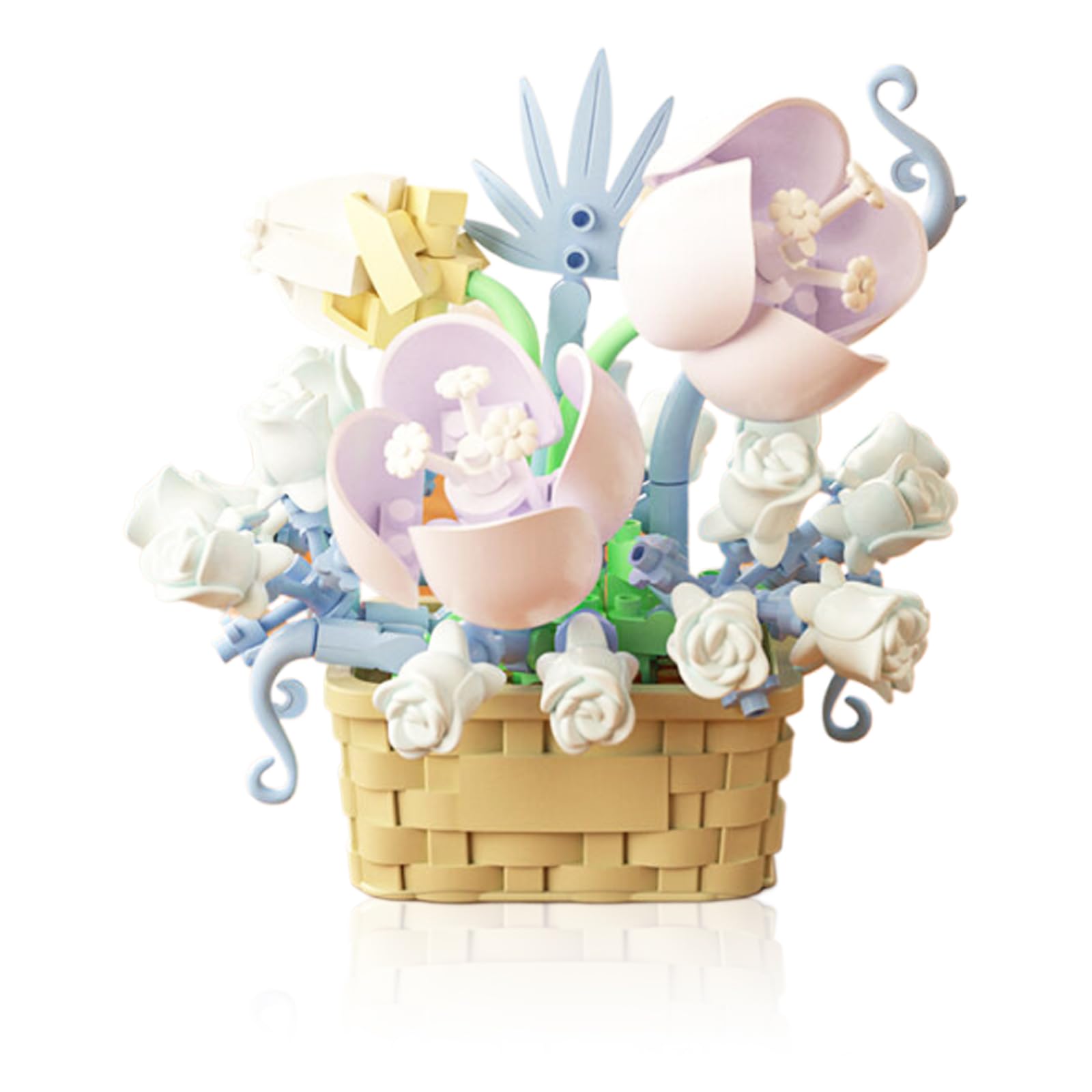 Vilbocr Narcissus 166pcs assembly shows lifelike flower blocks for creative play.