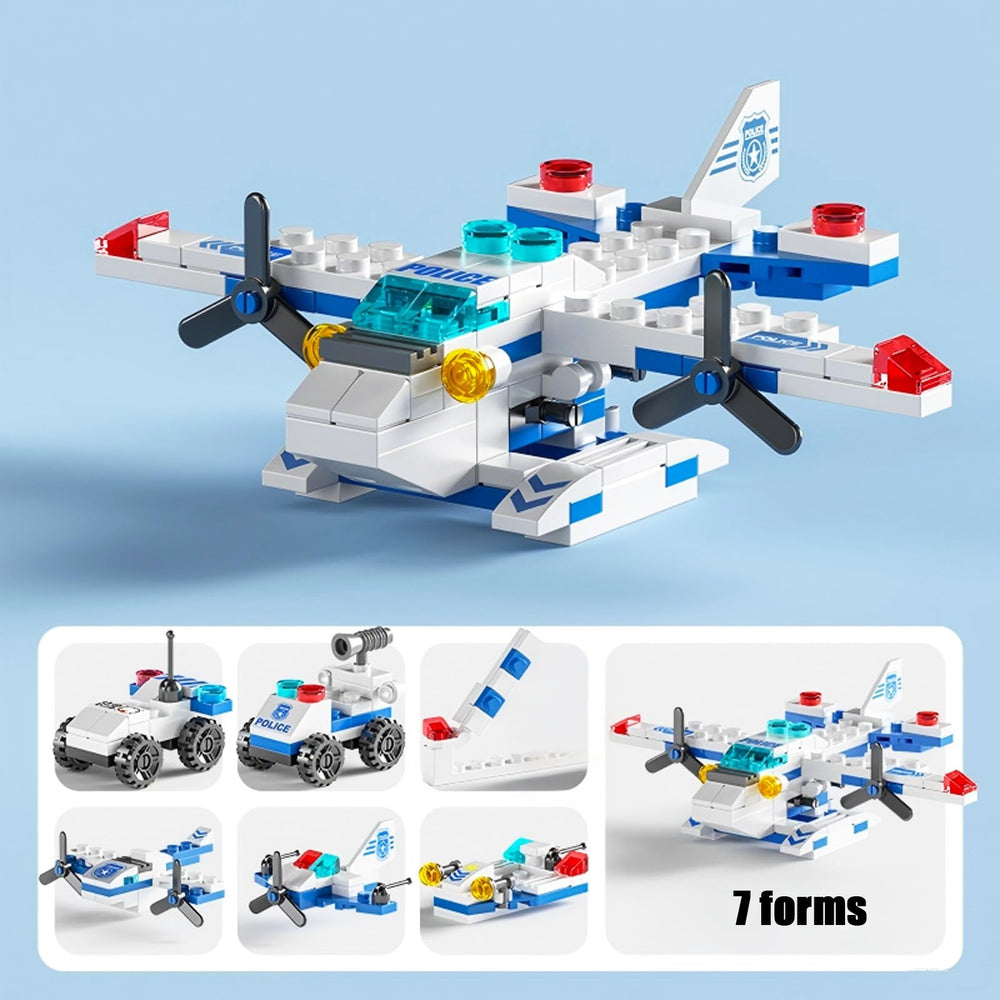 Transformable Vilbocr Sky Police airplane model for hands-on building