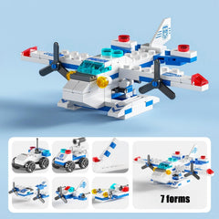 Transformable Vilbocr Sky Police airplane model for hands-on building