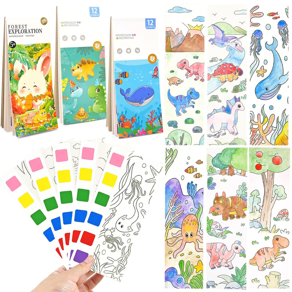 Vileafy ocean-themed water coloring page set for kids