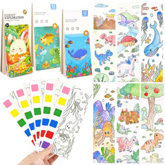 Vileafy ocean-themed water coloring page set for kids