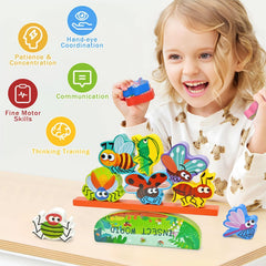 Vileafy wooden butterfly figure enhances storytelling and nature-themed learning.