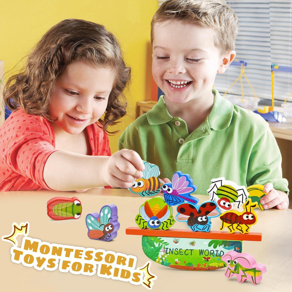 Vileafy wooden dragonfly figure engages color recognition and hand-eye coordination.
