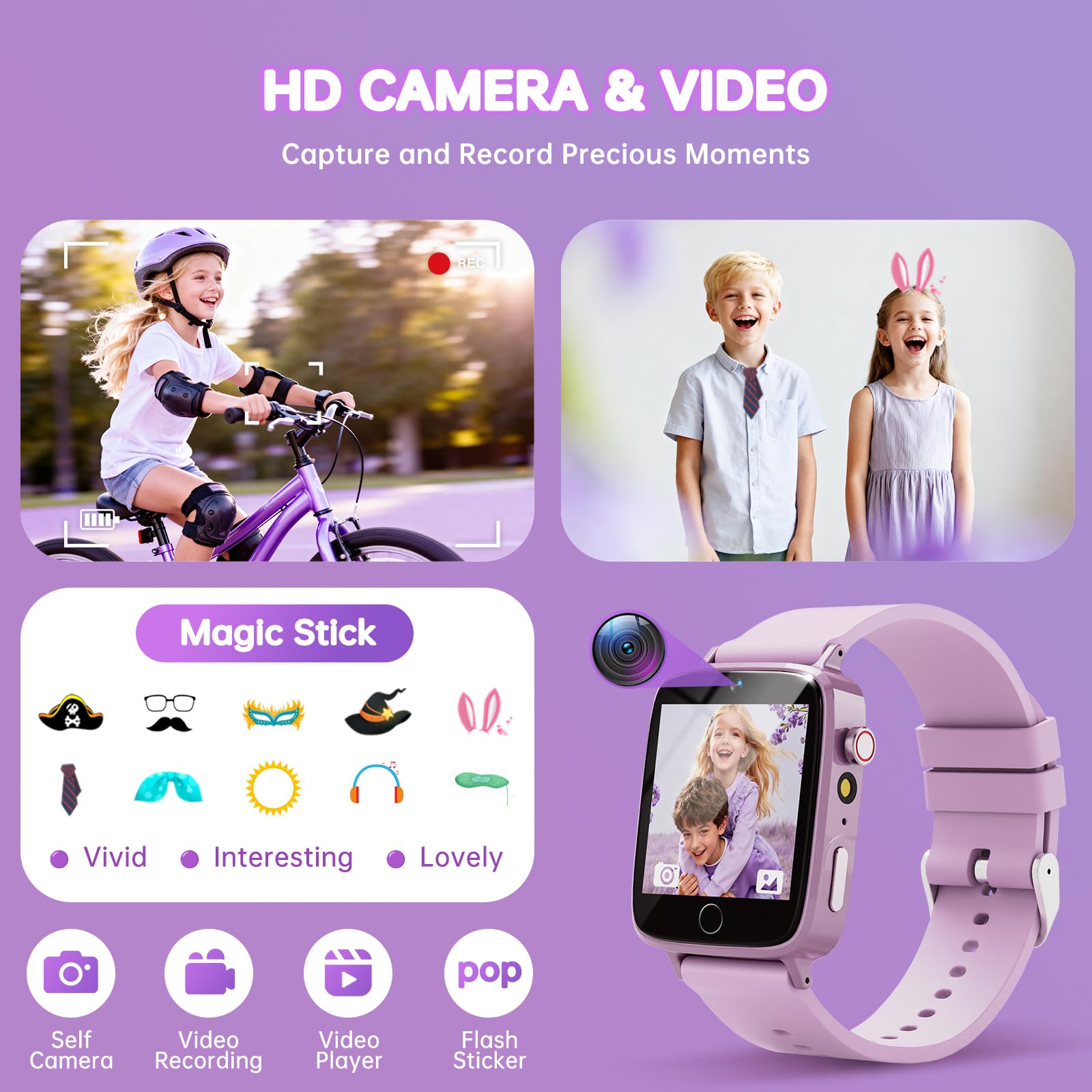 Vilicert Kids Games Watch alarm clock helps routines.
