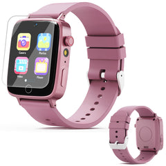 Vilicert Kids Games Watch pink front view, ideal for engaging learning on the go.