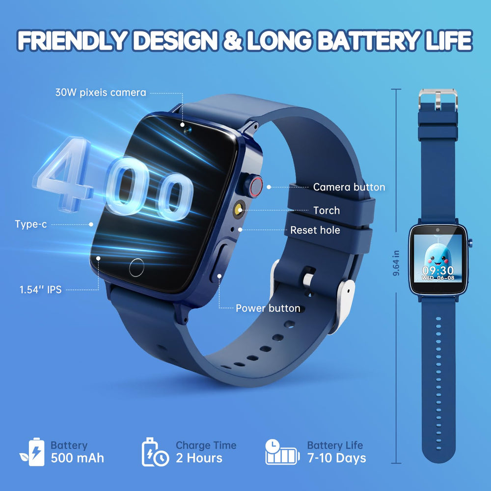 Vilicert Kids Smart Watch battery status indicating long-lasting power for daily use.
