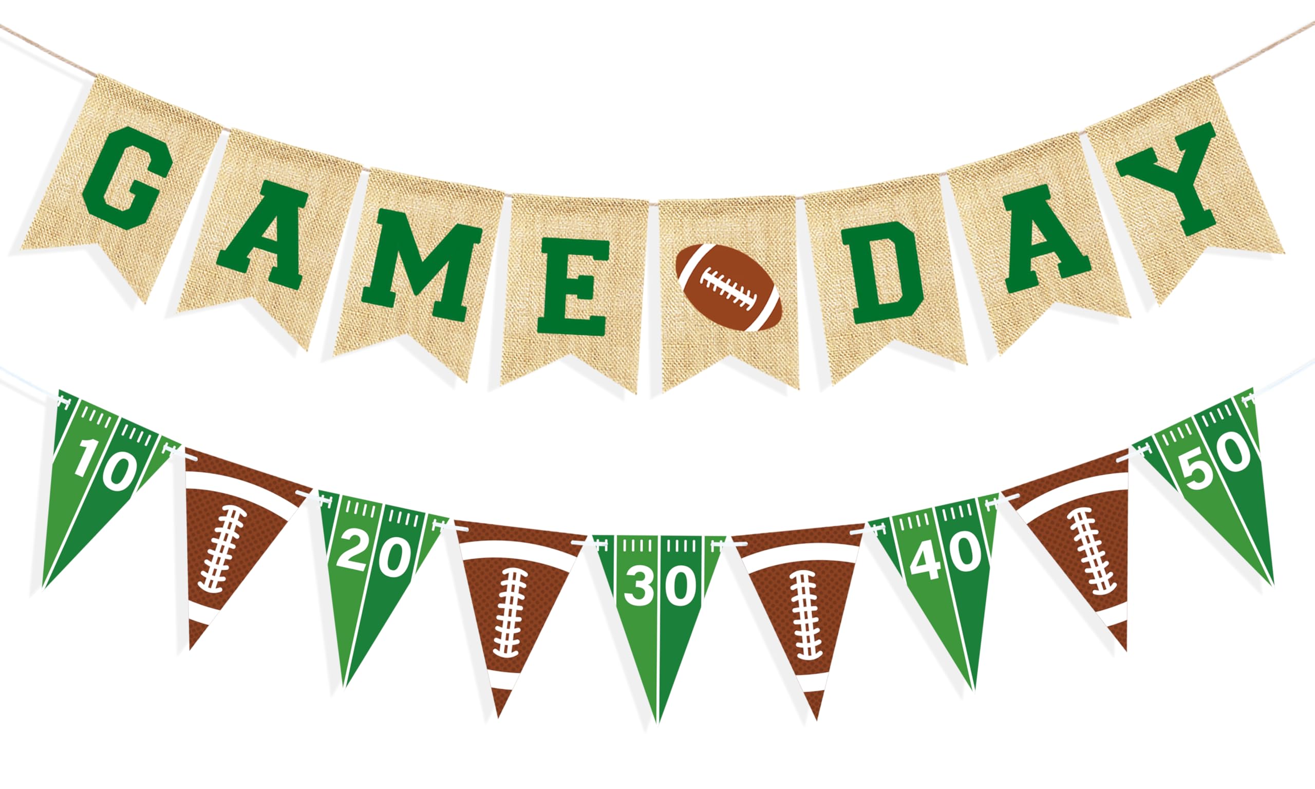 VILIFEVER game day burlap banner with football motif for festive sports parties