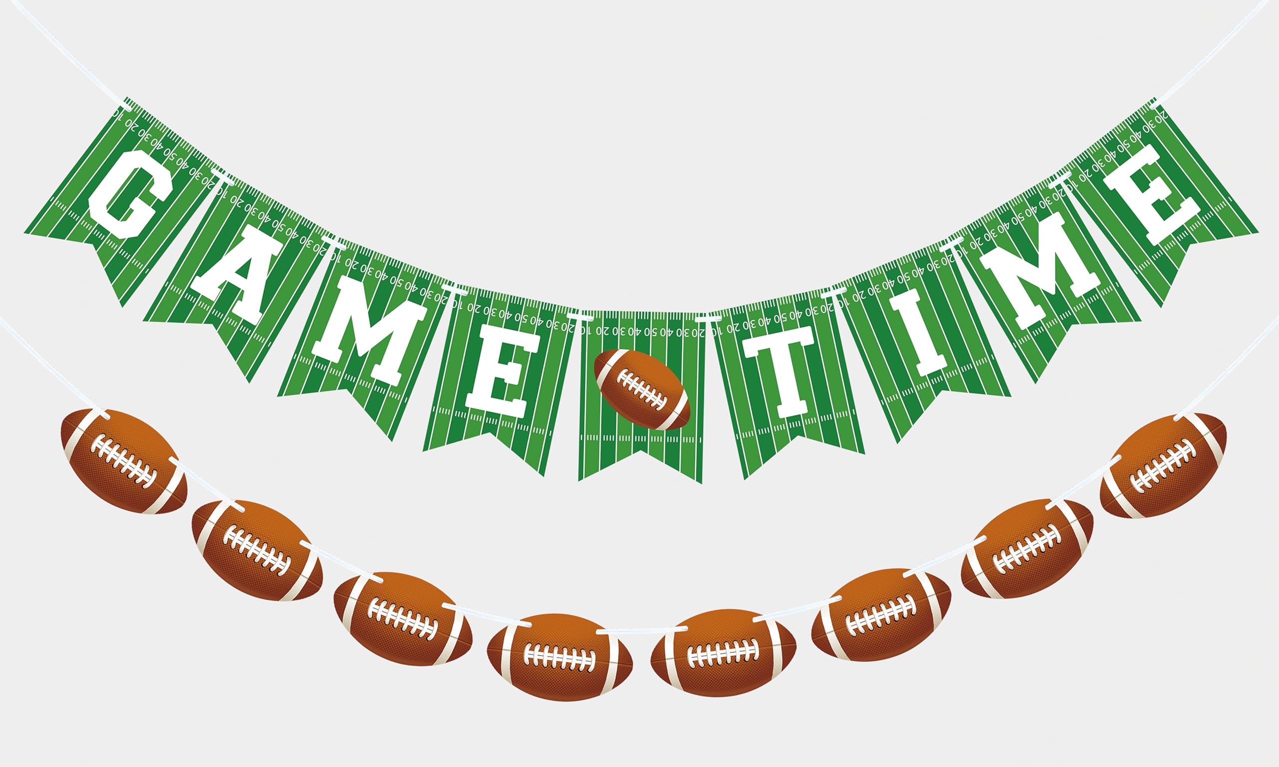 VILIFEVER game time banner with bold football motifs for indoor party decor.