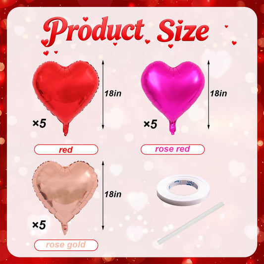 Villorem hot pink heart balloons 18 inch add vibrant Valentine's flair