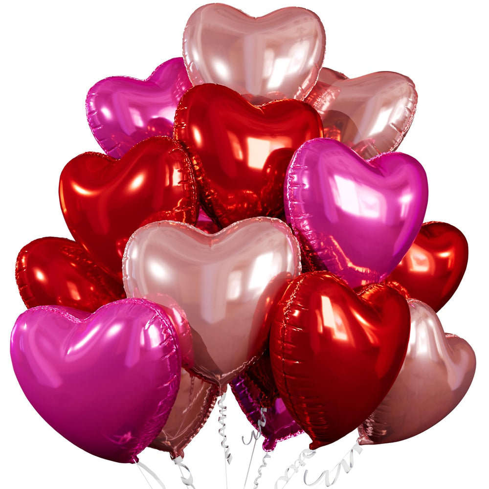 Villorem red heart balloons 18 inch for romantic party decor and photos