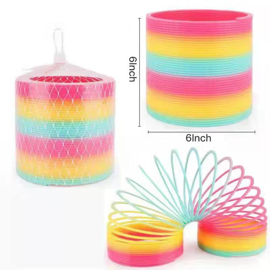 Vinciph jumbo rainbow coil toy, bright loop that grabs kids' attention at parties.