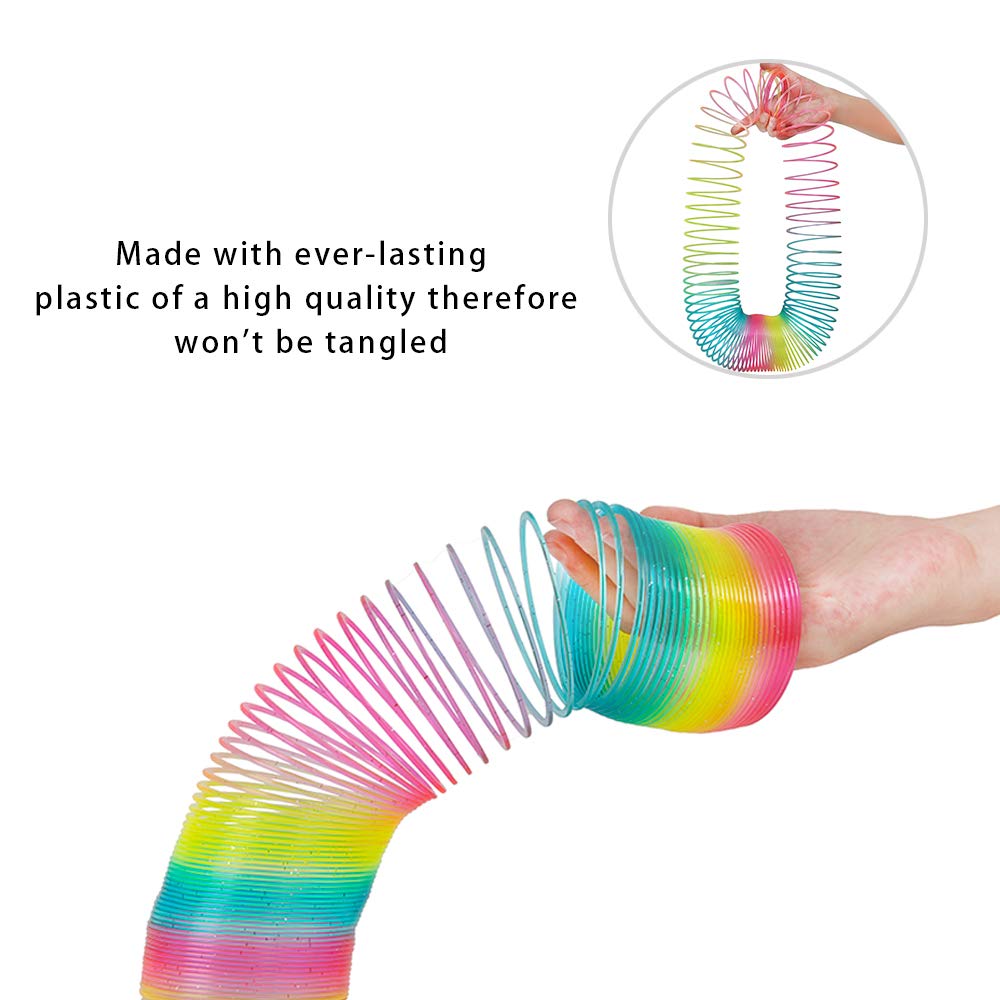 Vinciph rainbow coil toy in hand for on-the-go fun and focus