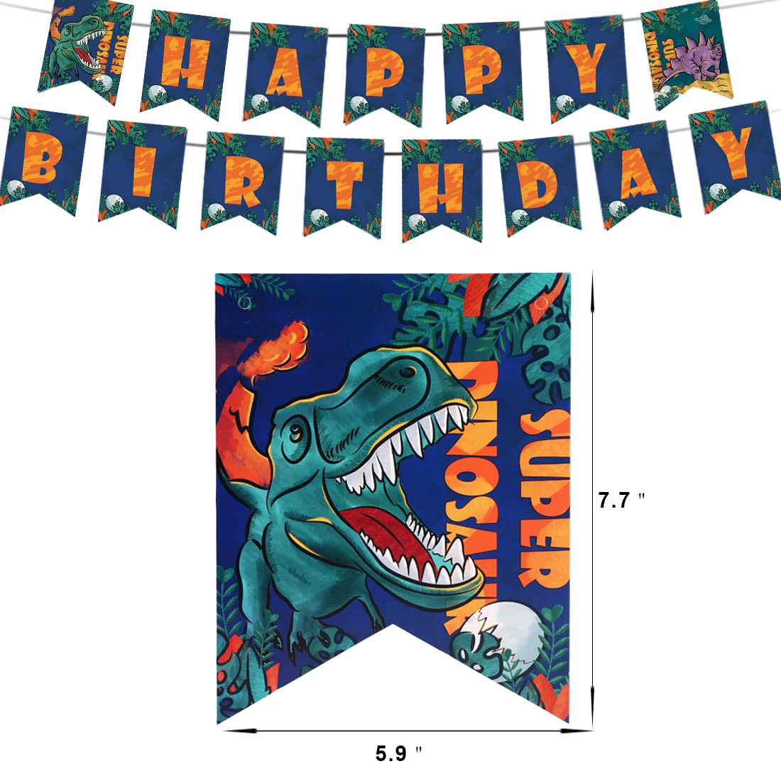 Vinfo dinosaur banner enhances the theme for photos and fun.