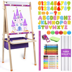 Vinlon art easel with wood frame– sturdy, kid-friendly design for creative play