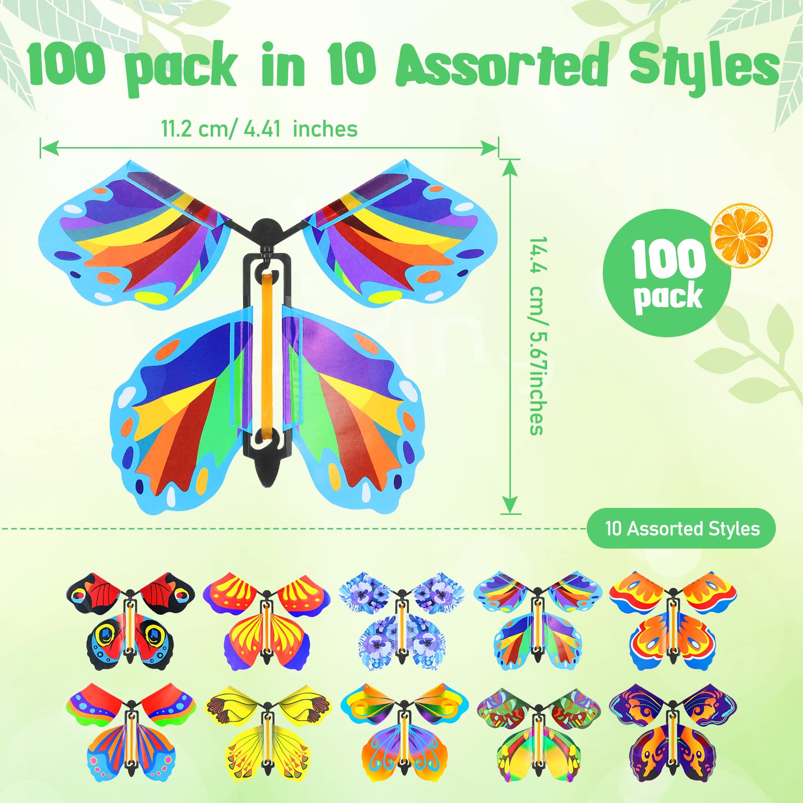 Vinsot 100-piece set with assorted butterfly styles for gifts