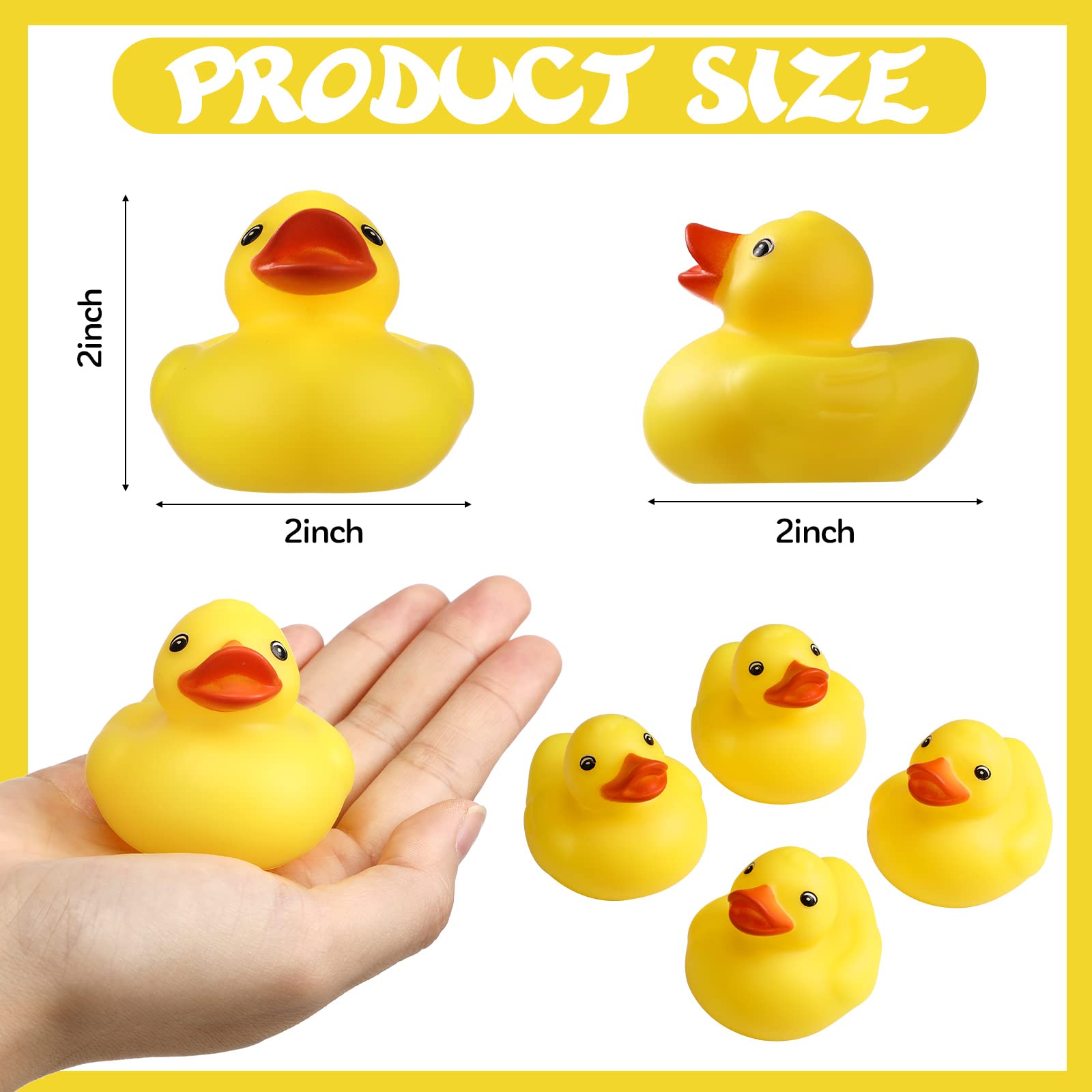 Vinsot 30-pack yellow rubber ducks ideal as classroom prizes and gifts.