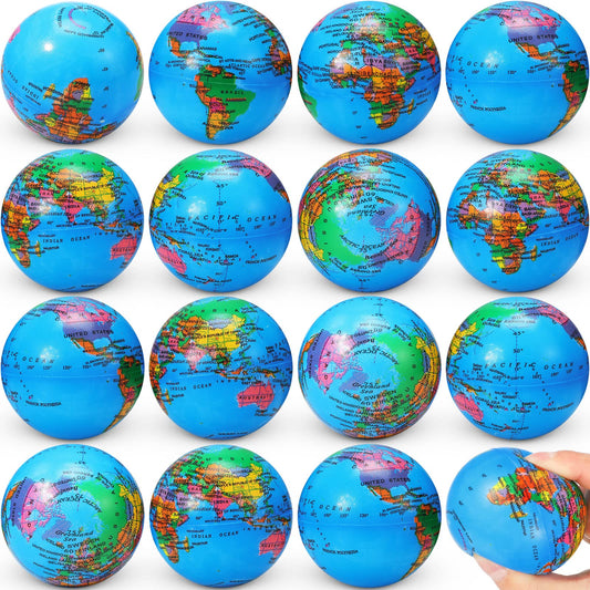 Vinsot globe squeeze ball blue 60-pack for stress relief and hand exercise.