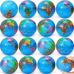 Vinsot globe squeeze ball blue 60-pack for stress relief and hand exercise.