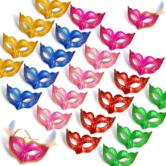 Vinsot Mardi Gras mask cake topper set for festive desserts.