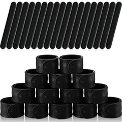 Vinsot silicone slap bracelets, black bulk, ideal for DIY crafts and classroom prizes.
