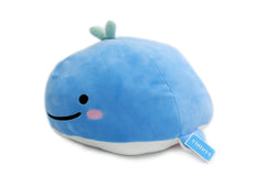 Vintoys blue whale plush showing 17-inch size for bedtime cuddles