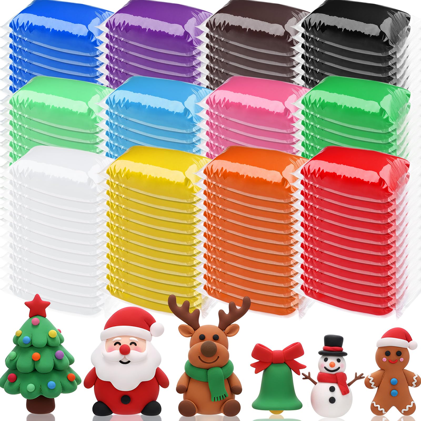 VioraWhite 144-piece air dry clay bulk kit for versatile crafts.